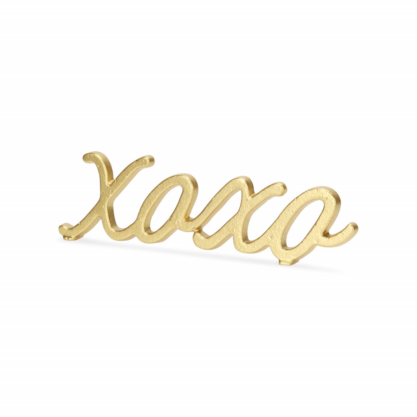 3" Gold Cast Iron Hand Painted XOXO Sentiment Tabletop Sculpture - Homeroots - Flyclothing LLC