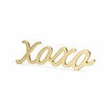 3" Gold Cast Iron Hand Painted XOXO Sentiment Tabletop Sculpture