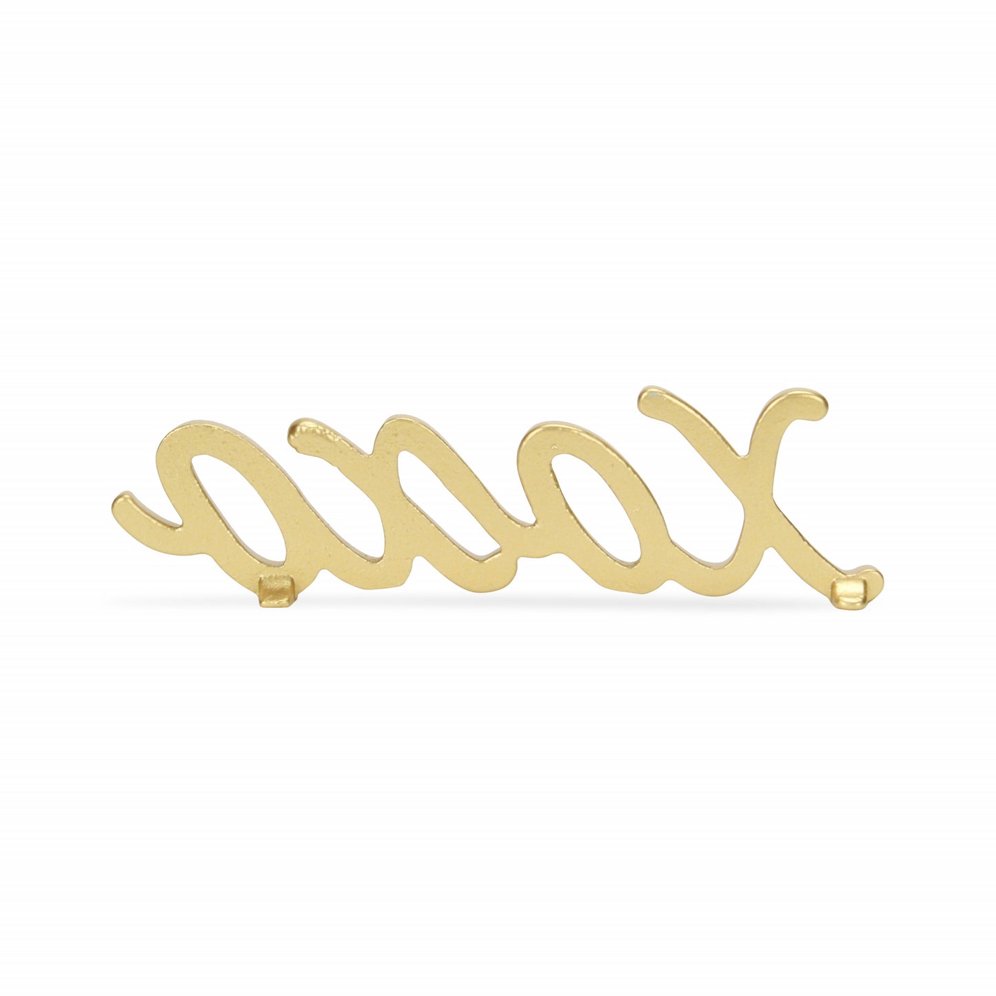 3" Gold Cast Iron Hand Painted XOXO Sentiment Tabletop Sculpture - Homeroots - Flyclothing LLC