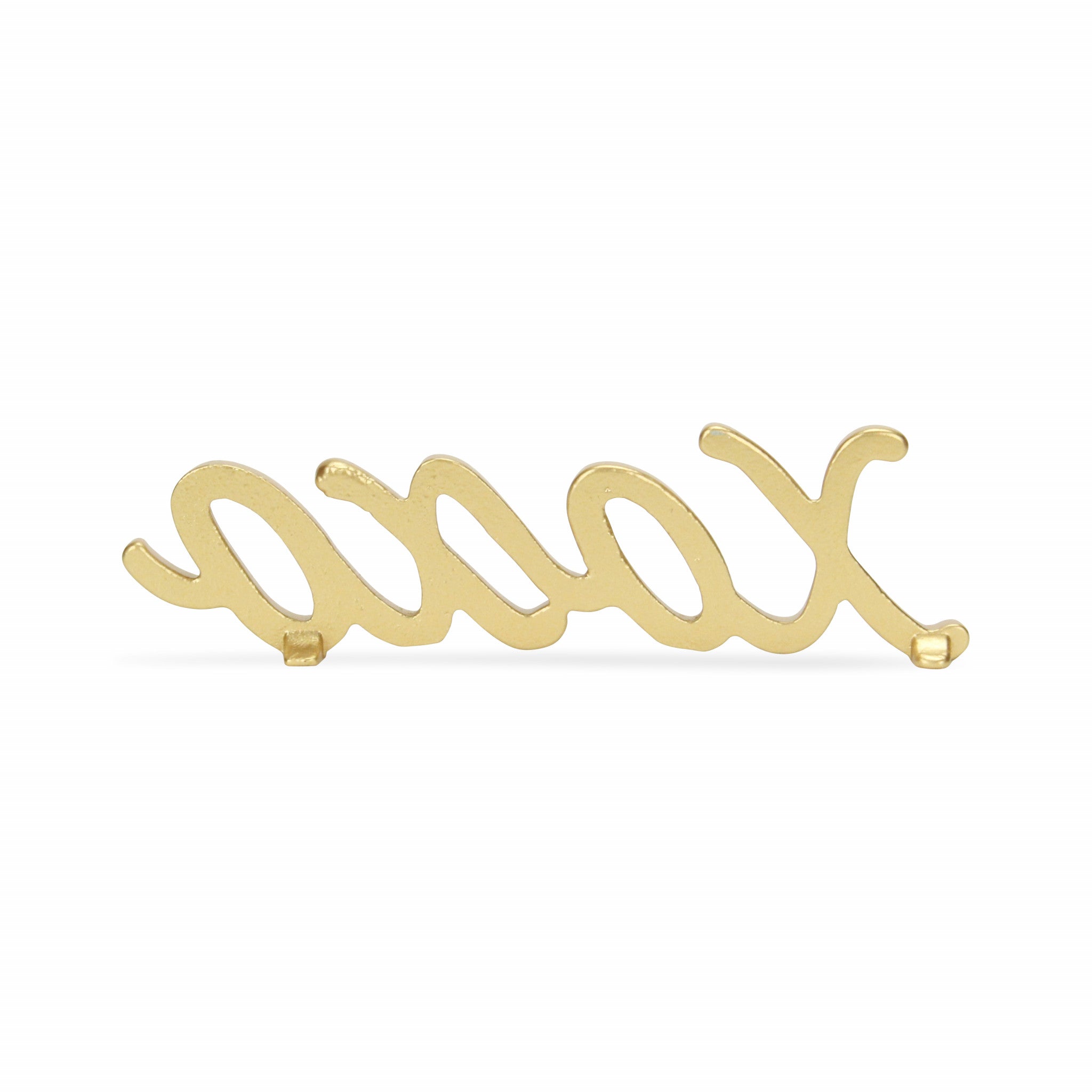 3" Gold Cast Iron Hand Painted XOXO Sentiment Tabletop Sculpture - Homeroots - Flyclothing LLC