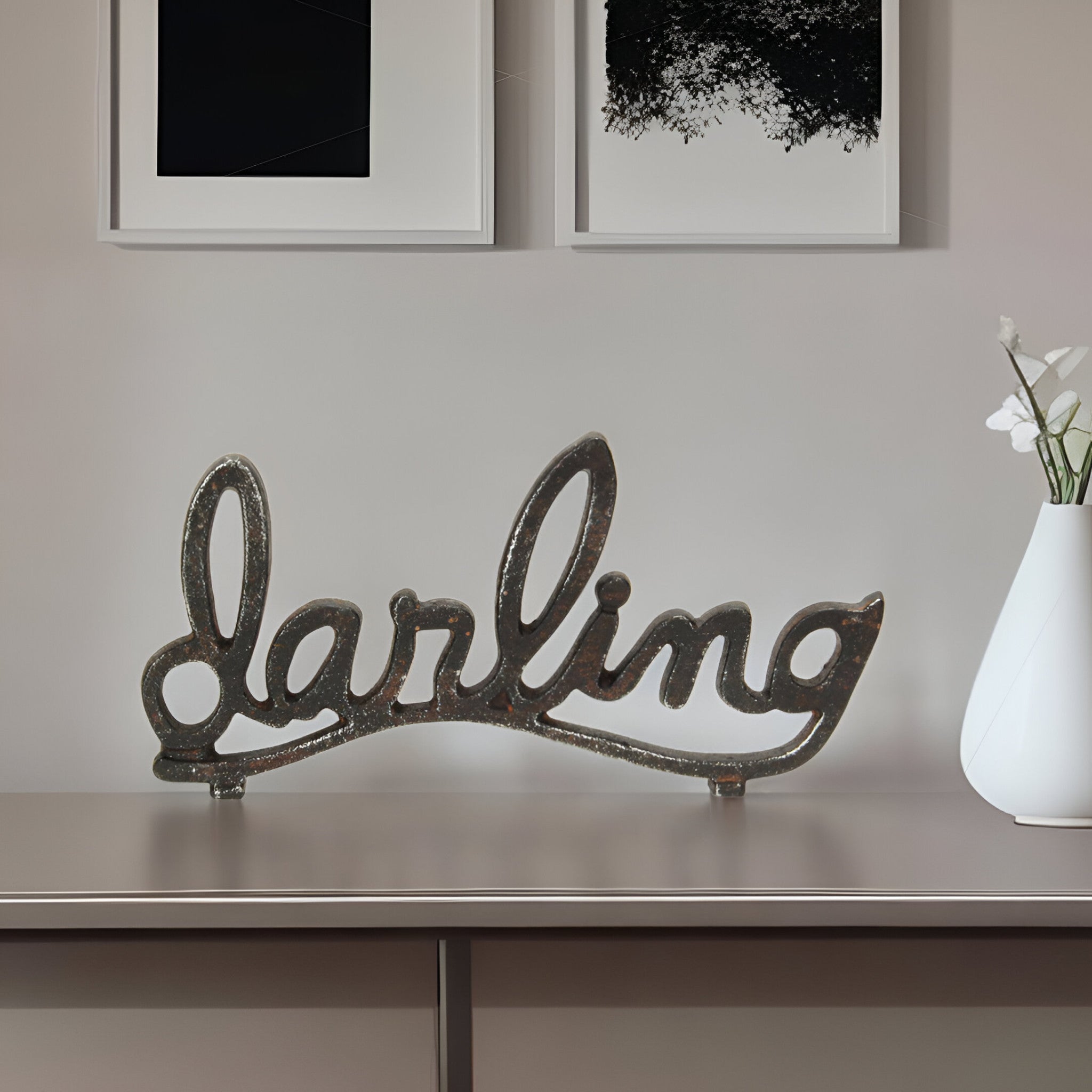 5" Black Cast Iron Hand Painted Darling Tabletop Sculpture - Homeroots - Flyclothing LLC