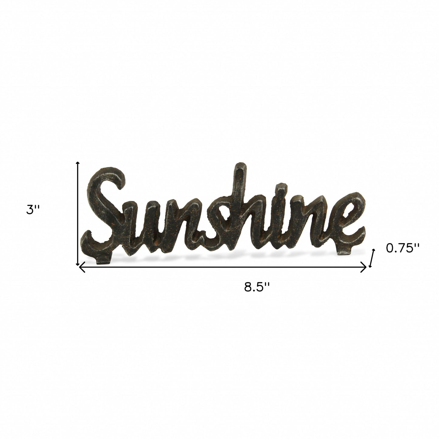3" Black Cast Iron Hand Painted Sunshine Sculpture - Homeroots - Flyclothing LLC