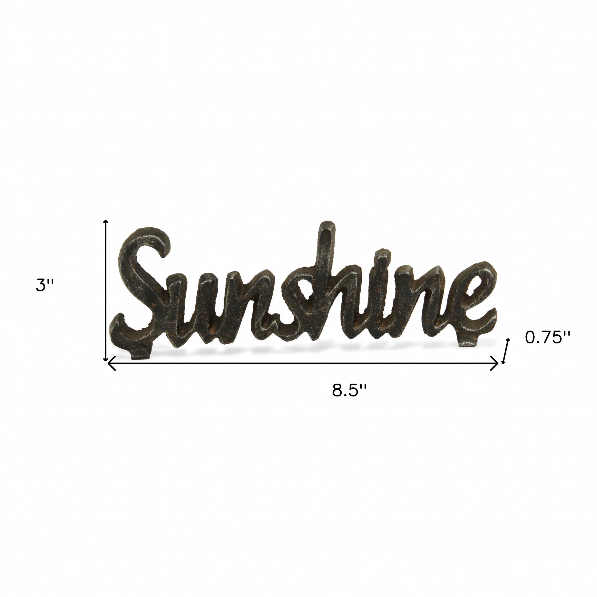 3" Black Cast Iron Hand Painted Sunshine Sculpture - Homeroots - Flyclothing LLC