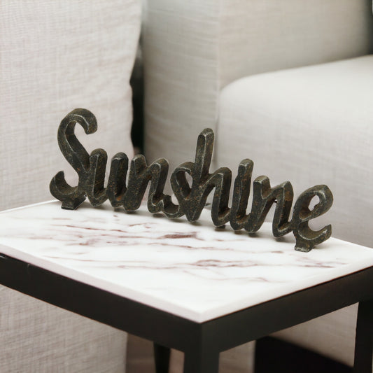 3" Black Cast Iron Hand Painted Sunshine Sculpture - Homeroots