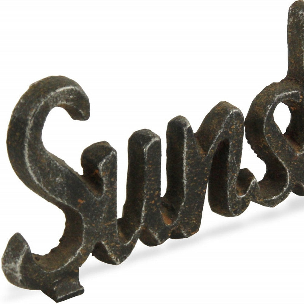 3" Black Cast Iron Hand Painted Sunshine Sculpture - Homeroots - Flyclothing LLC