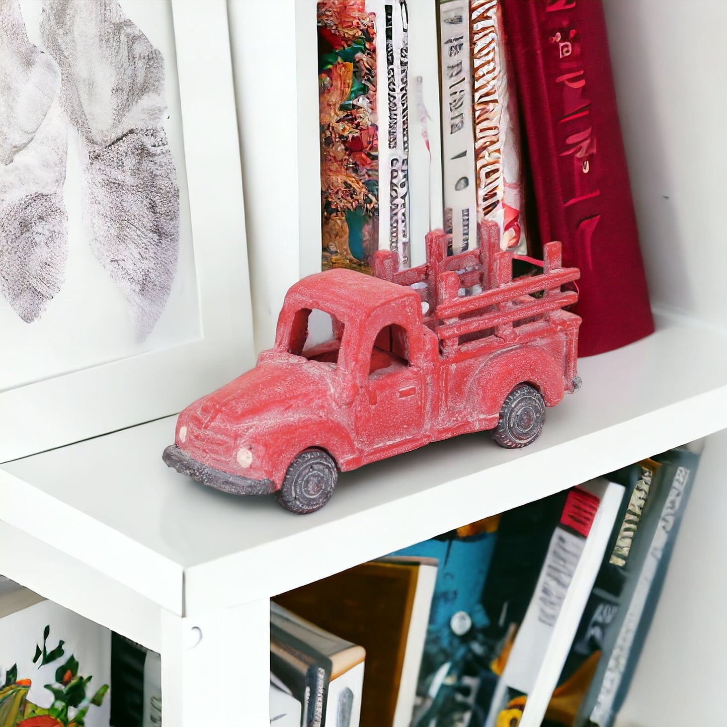 5" Red Metal Truck Hand Painted Decorative Truck - Homeroots - Flyclothing LLC