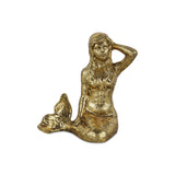 6" Antiqued Brass Cast Iron Mermaid Hand Painted Statue - Homeroots - Flyclothing LLC