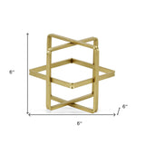 6" Gold Metal Abstract Hand Painted Sculpture