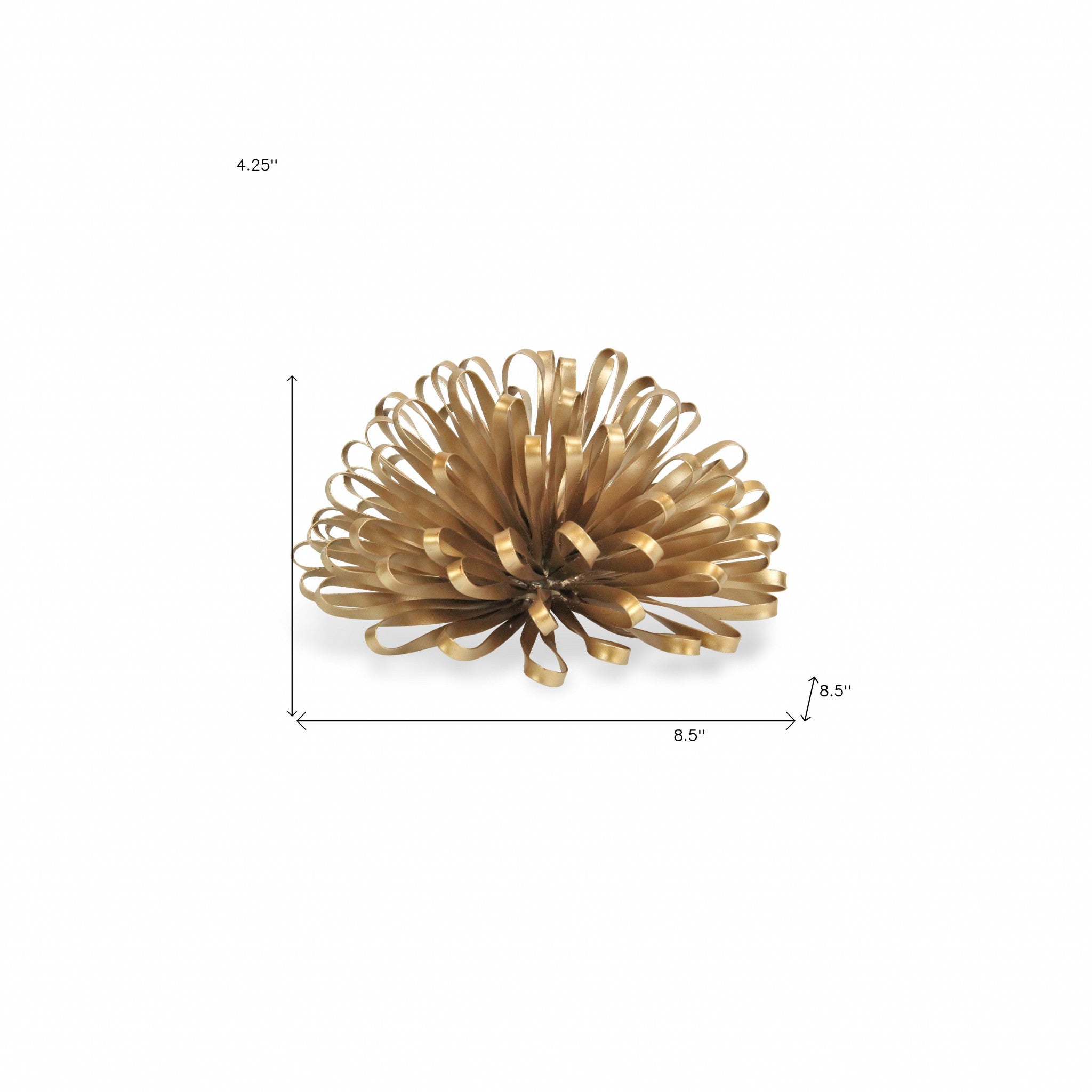4" Gold Metal Abstract Bloom Painted Sculpture - Homeroots - Flyclothing LLC