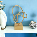 12" Gold Metal Hand Painted Sculpture - Homeroots