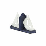 Set Of Two 5" Blue Cast Iron Boat Bookends - Homeroots - Flyclothing LLC
