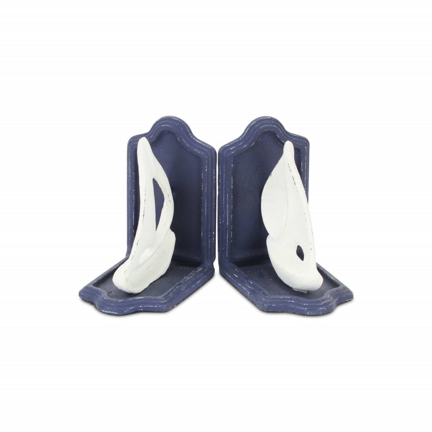 Set Of Two 5" Blue Cast Iron Boat Bookends - Homeroots - Flyclothing LLC