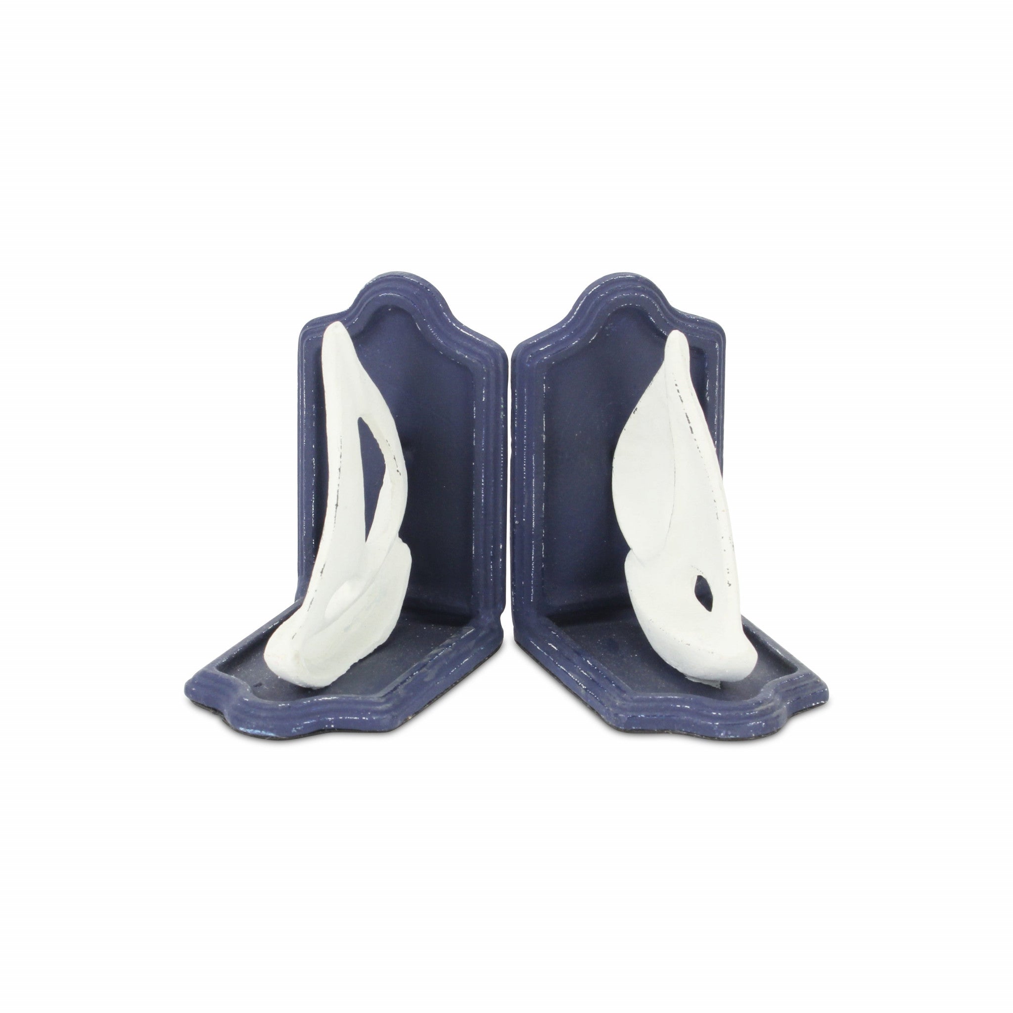 Set Of Two 5" Blue Cast Iron Boat Bookends - Homeroots - Flyclothing LLC