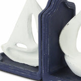 Set Of Two 5" Blue Cast Iron Boat Bookends - Homeroots - Flyclothing LLC