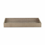 16" Gray Rectangular Wood Handmade Tray With Handles - Homeroots