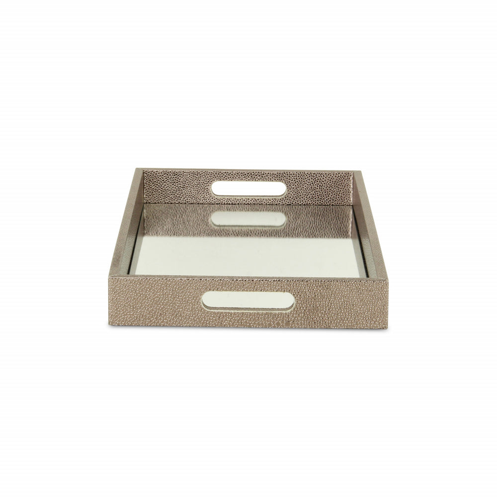 16" Gray Rectangular Wood Handmade Tray With Handles - Homeroots - Flyclothing LLC
