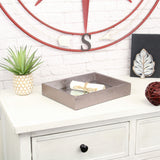 10" Gray Rectangular Wood Handmade Tray - Homeroots - Flyclothing LLC