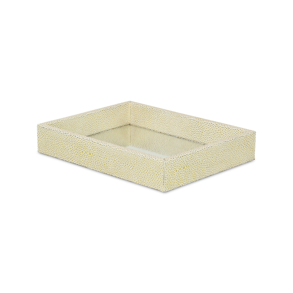 10" White and Gold Rectangular Wood Handmade Serving Tray - Homeroots - Flyclothing LLC