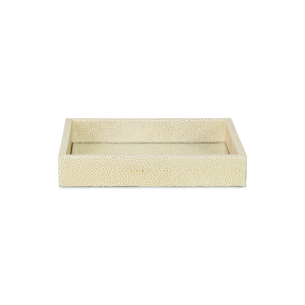 10" White and Gold Rectangular Wood Handmade Serving Tray - Homeroots - Flyclothing LLC