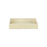 10" White and Gold Rectangular Wood Handmade Serving Tray