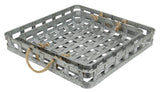 Set of Two Gray Rectangular Metal Handmade Serving Tray With Handles - Homeroots