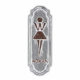 12" Rustic Gray Metal Womens Room Wall Decor - Homeroots - Flyclothing LLC