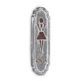 12" Rustic Gray Metal Womens Room Wall Decor - Homeroots - Flyclothing LLC