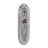 12" Rustic Gray Metal Womens Room Wall Decor - Homeroots