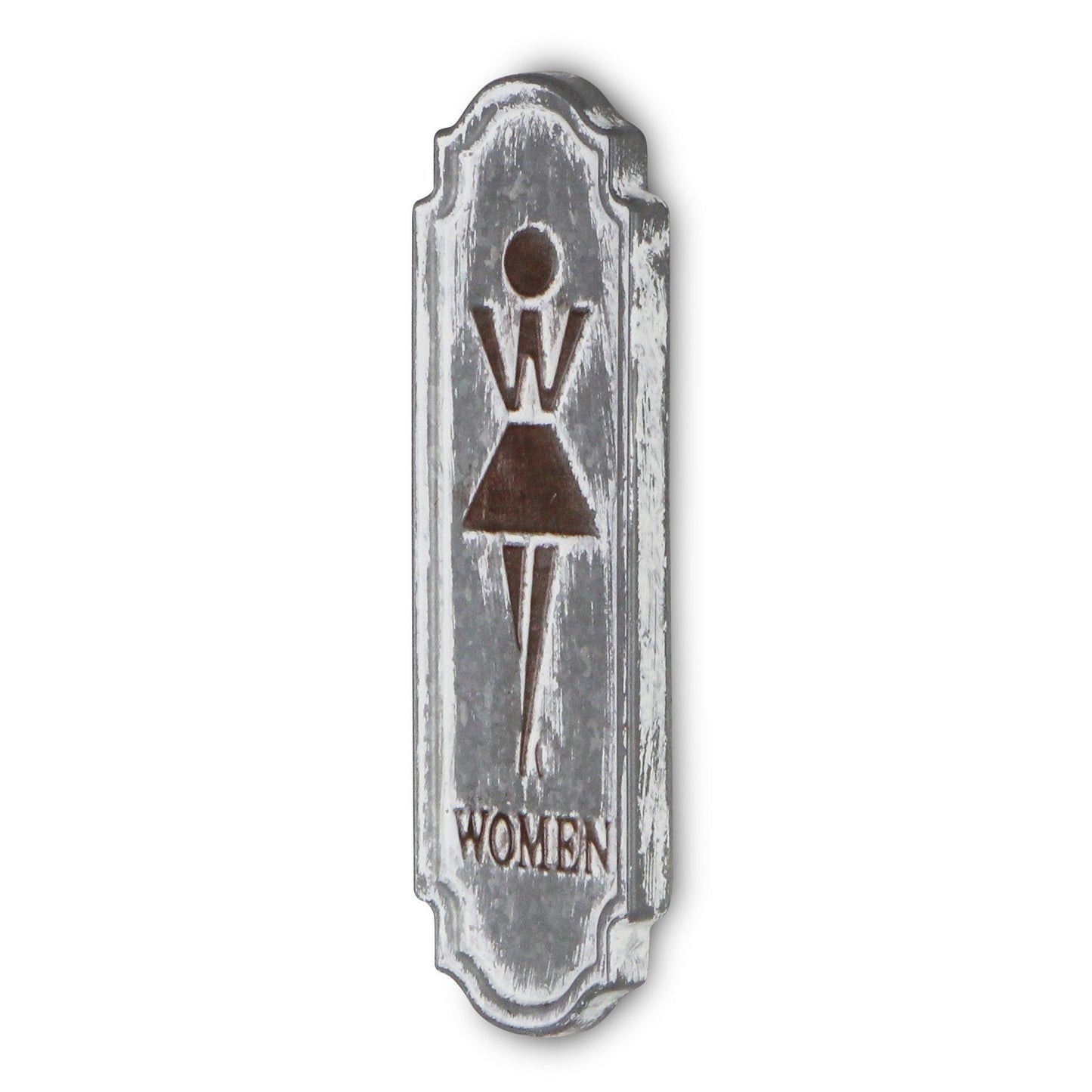 12" Rustic Gray Metal Womens Room Wall Decor - Homeroots - Flyclothing LLC