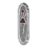 12" Rustic Gray Metal Womens Room Wall Decor - Homeroots - Flyclothing LLC