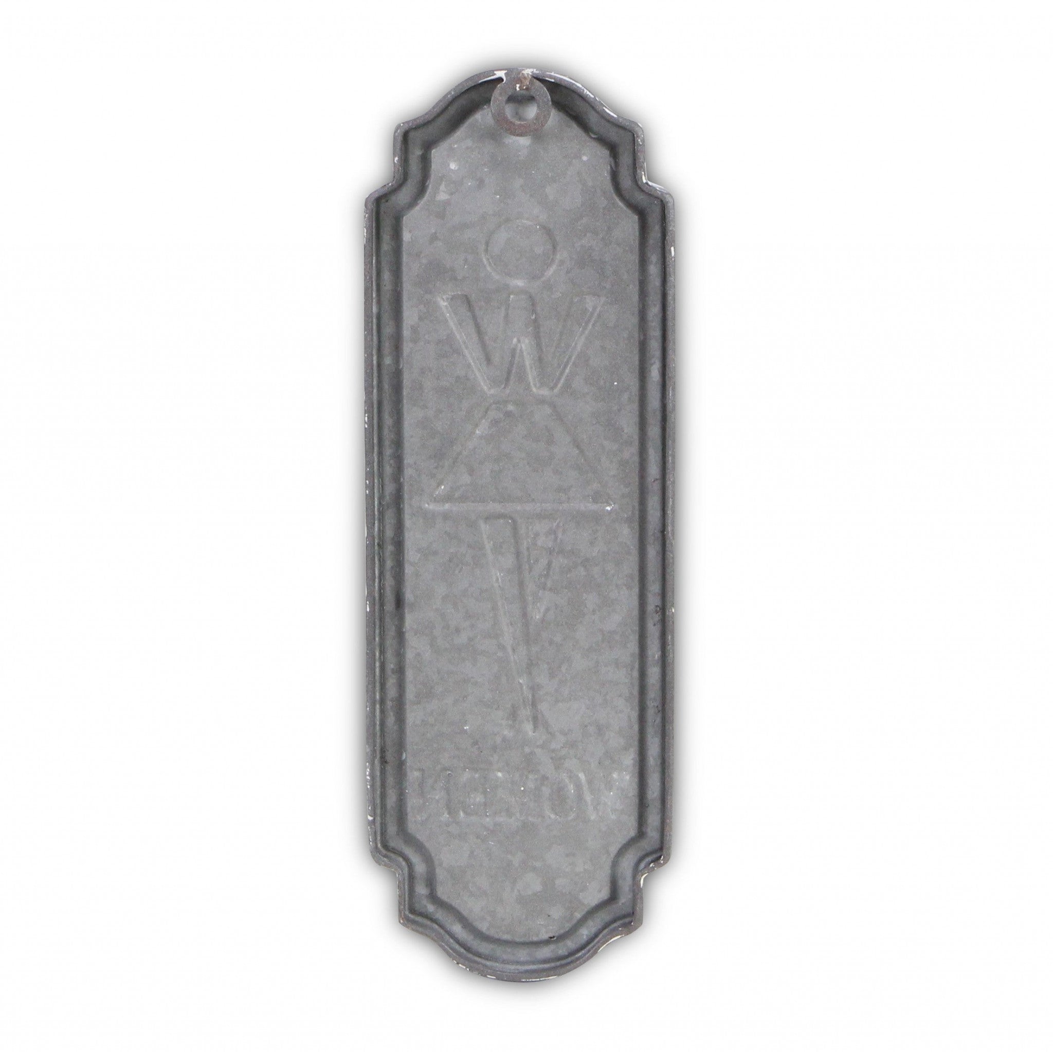 12" Rustic Gray Metal Womens Room Wall Decor - Homeroots - Flyclothing LLC