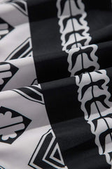 Tiered Printed Notched Half Sleeve Dress - Trendsi - Flyclothing LLC