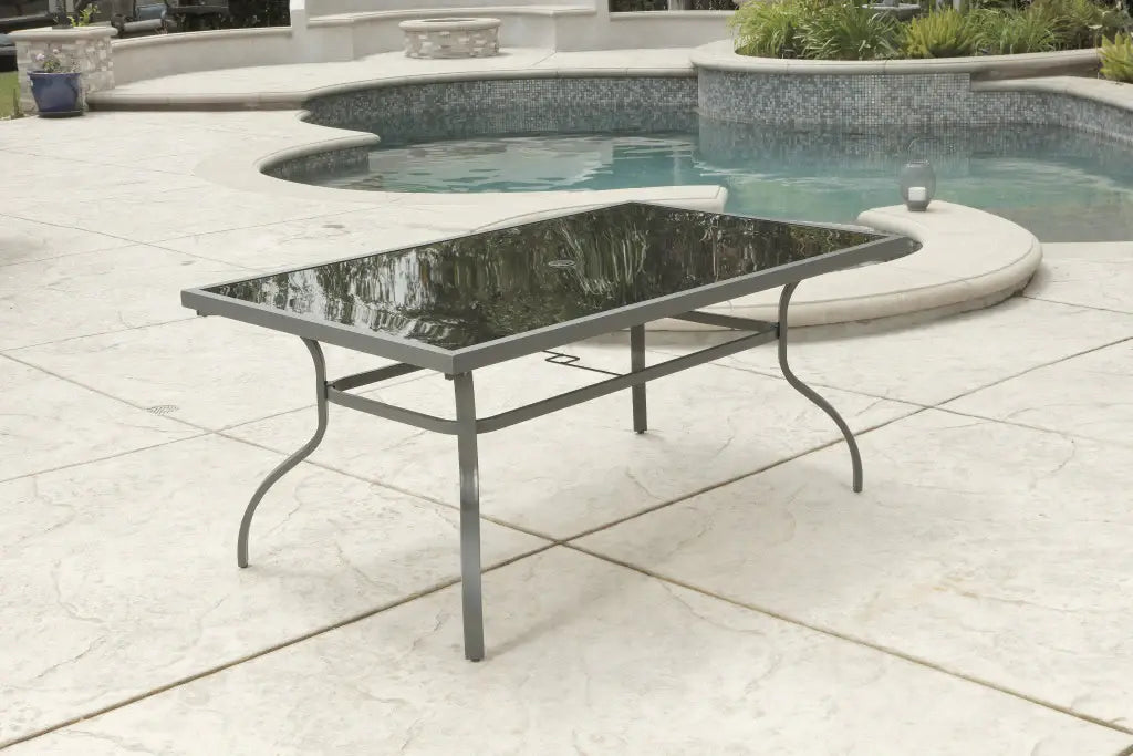 Seven Piece Black and Gray Rectangular Glass Dining Set with Six Chairs - Homeroots - Flyclothing LLC