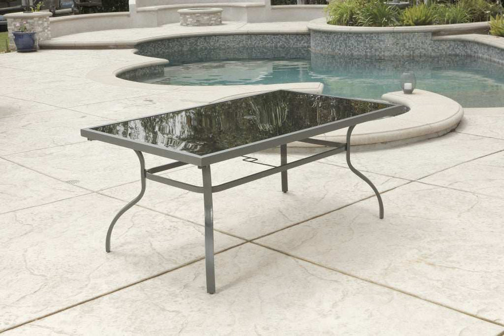 Seven Piece Black and Gray Rectangular Glass Dining Set with Six Chairs - Homeroots - Flyclothing LLC