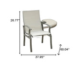 Seven Piece Black and Gray Rectangular Glass Dining Set with Six Chairs - Homeroots - Flyclothing LLC