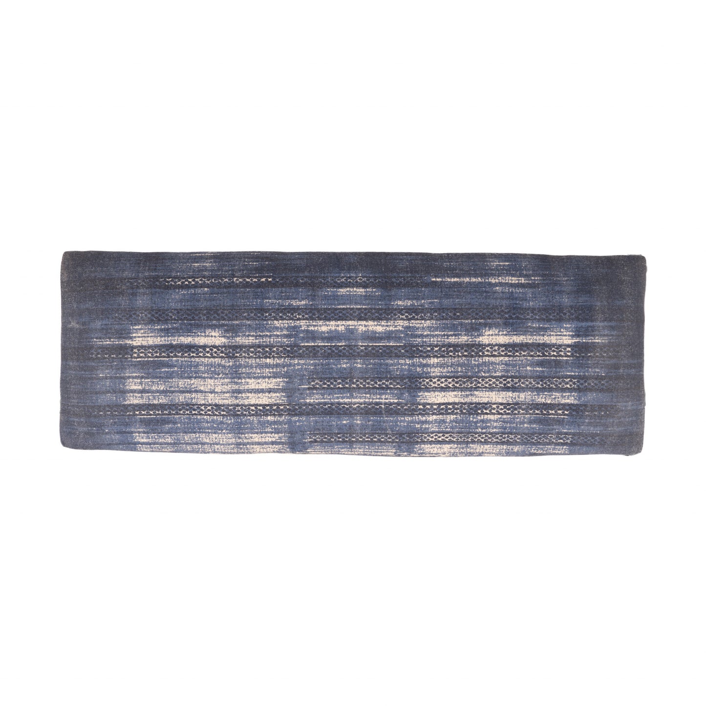 47" Blue And Cream Abstract Design Blue Leg Upholstered Bench - Homeroots - Flyclothing LLC