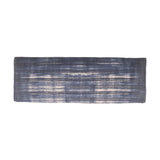 47" Blue And Cream Abstract Design Blue Leg Upholstered Bench - Homeroots