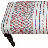 47" Ivory Red and Pink Black Leg Chevron Stripe Upholstered Bench - Homeroots - Flyclothing LLC