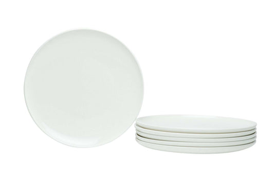 White Six Piece Porcelain Service For Six Salad Plate Set - Homeroots - Flyclothing LLC