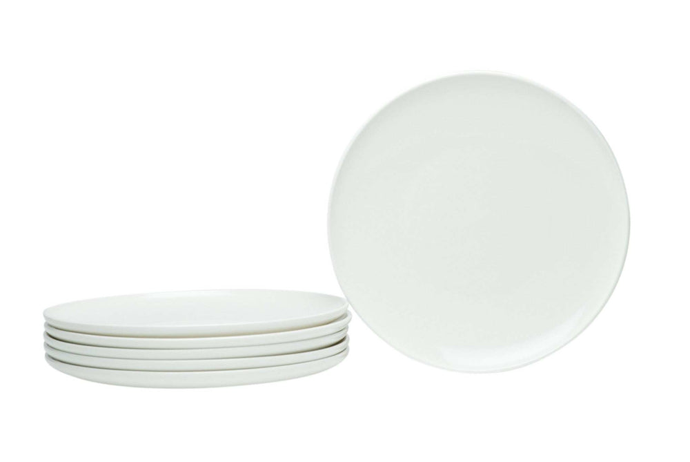 White Six Piece Porcelain Service For Six Salad Plate Set - Homeroots - Flyclothing LLC
