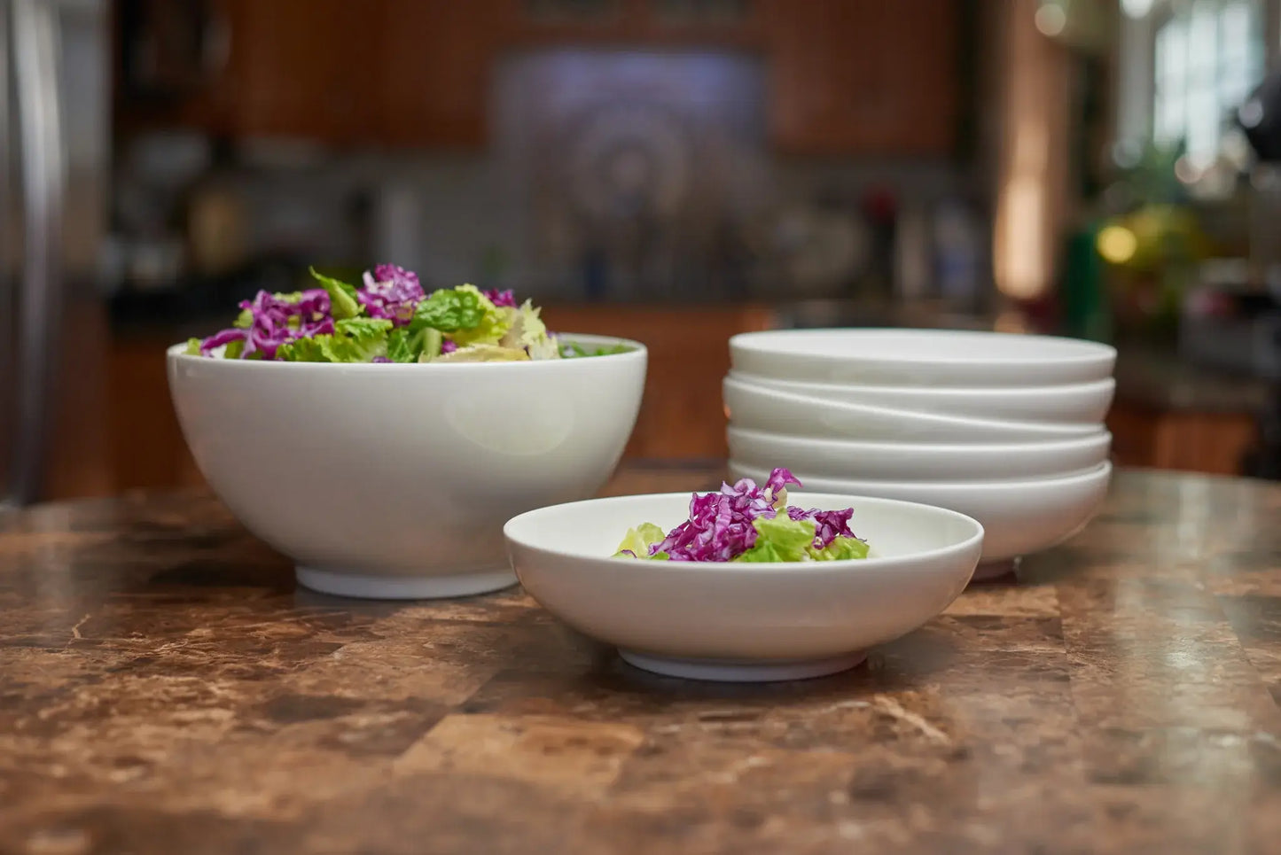 White Six Piece Porcelain Service For Six Bowl Set - Homeroots - Flyclothing LLC