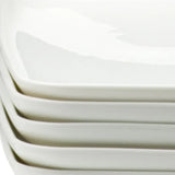 White Six Piece Rectangle Porcelain Service For Six Dinner Plate Set - Homeroots - Flyclothing LLC