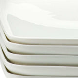 White Six Piece Rectangle Porcelain Service For Six Dinner Plate Set - Homeroots - Flyclothing LLC