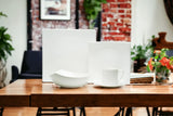 White Five Piece Square Bone China Dinnerware Set - Homeroots - Flyclothing LLC