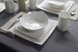 White Four Piece Square Bone China Dinnerware Set - Homeroots - Flyclothing LLC