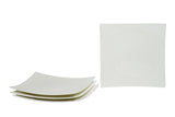 White Six Piece Square Bone China Service For Six Dinner Plate Set - Homeroots
