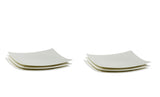 White Six Piece Square Bone China Service For Six Salad Plate Set - Homeroots