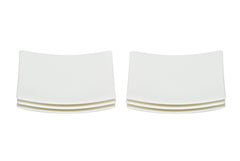 White Six Piece Square Bone China Service For Six Bread and Butter Set