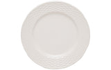 White Four Piece Weave Stoneware Service For Four Dinner Plate Set