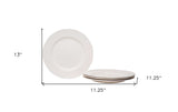 White Four Piece Weave Stoneware Service For Four Dinner Plate Set - Homeroots - Flyclothing LLC